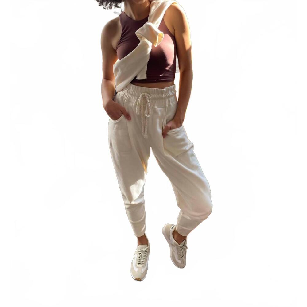 NEW THE WAIGHT undyed high- rise sweatpants in off white